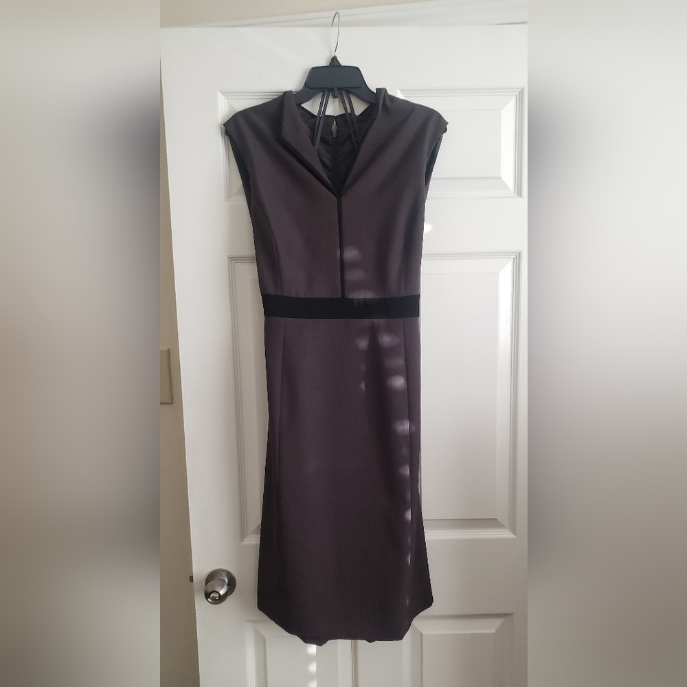 Size 16 Charcoal Dress with Black Trim